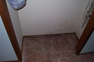 Water damage in closet