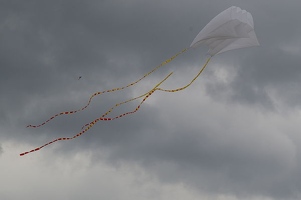 Spooky ghost kite flies high