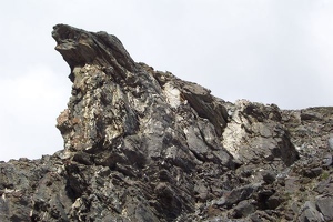 Outcropping of shiny rock