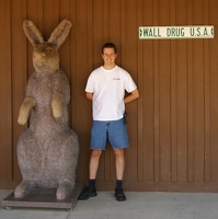 Kevin with giant rabbit
