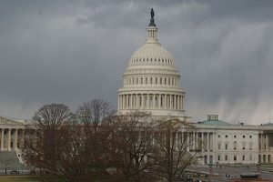 Capitol in rain