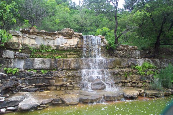 Waterfall in prehistoric garden