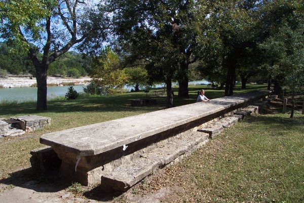 Very long picnic table