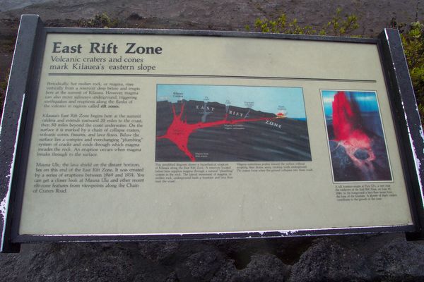 Rift zone sign