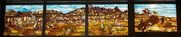 Stained glass image of Badlands