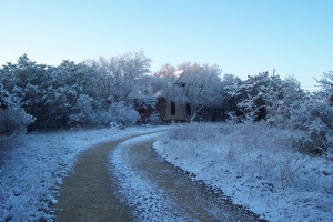 Driveway and house