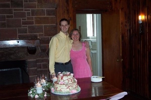 Us with cake