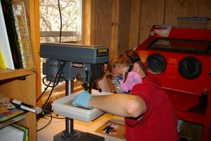 Kevin at drill press