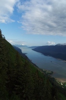 Riding up Mt. Roberts on tram