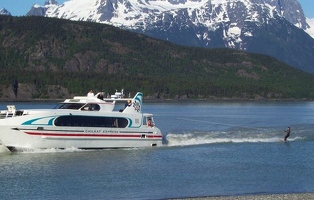 Stacy wake-boarding