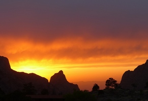 Chisos Mountains Lodge and Sunset