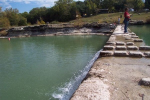 Blanco River, dam in campground