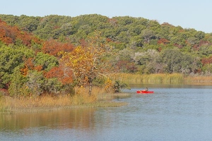 Kayak on lake