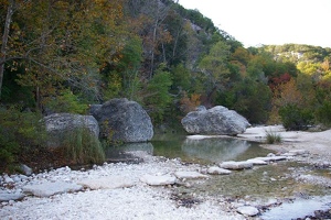 Boulders in river