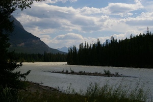 Looking upstream above Athabasca falls