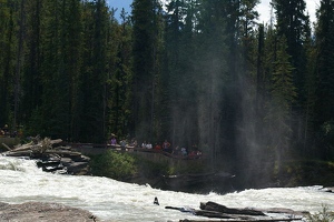 Athabasca falls from upstream