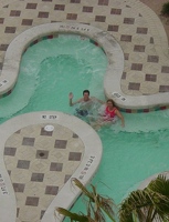 Enjoying the hot tub